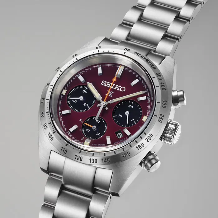 Seiko - Prospex Speedtime 39mm Red Dial Solar Chronograph Stainless Steel Watch - Image 3