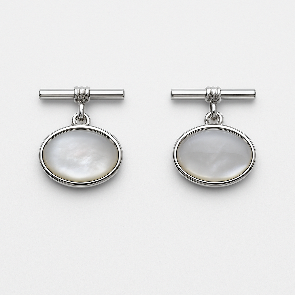 Silver Mother Of Pearl Cufflinks