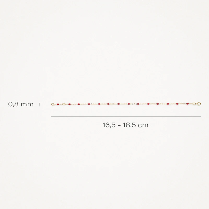 14k BLUSH Bracelet with Red Resin - Image 5