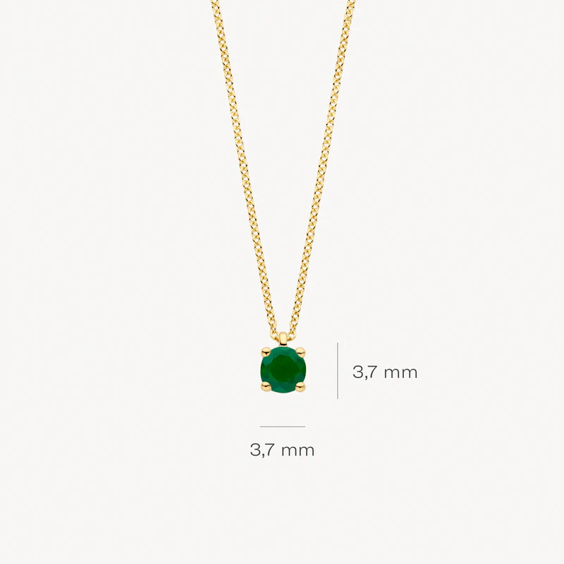 14k BLUSH Necklace with Emerald Pendant - Image 3