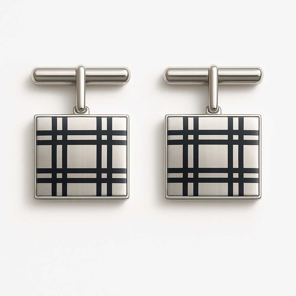 Modern Checkered Square Cufflinks