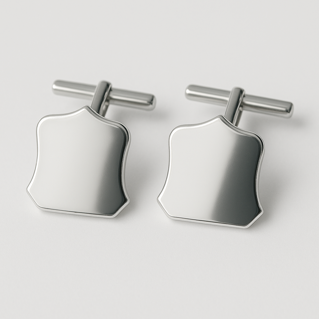 Silver Shield Cufflink