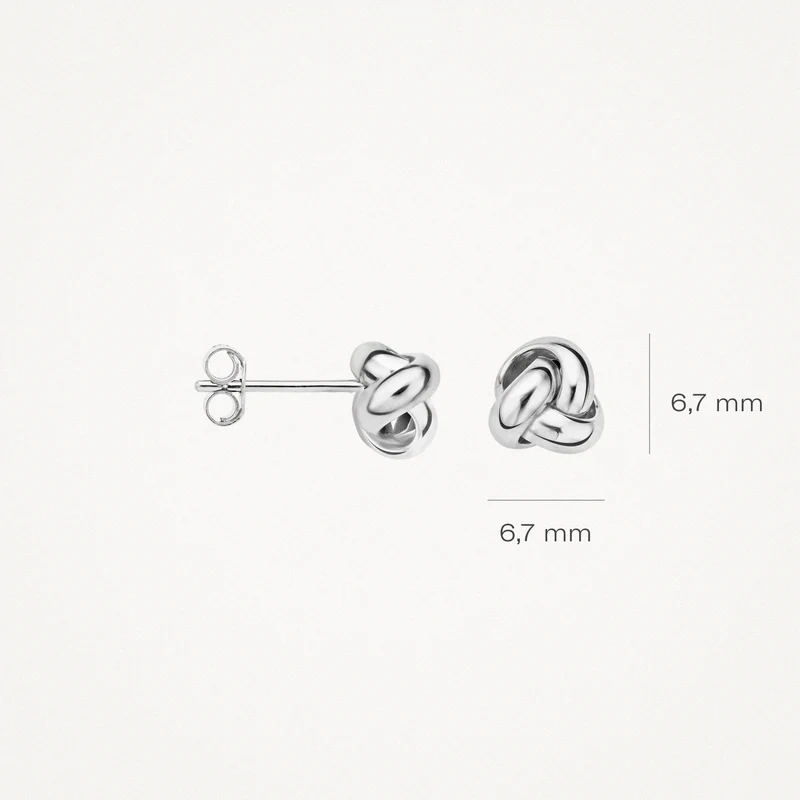 14k BLUSH Braided Stud Earrings - Image 4