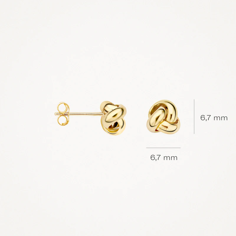 14k BLUSH Braided Stud Earrings - Image 4