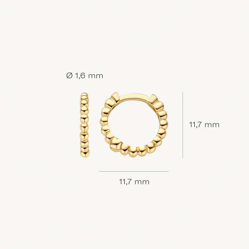 14k BLUSH Beaded Huggie Earrings - Image 5