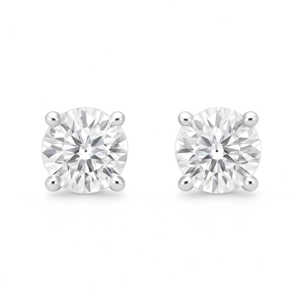 Certified diamond stud earrings 0.50ct