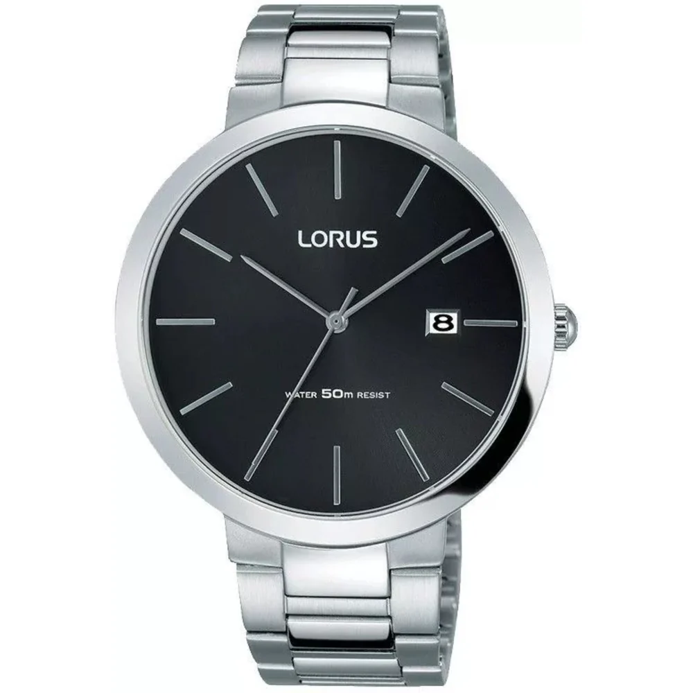 Lorus - Dress Stainless Steel Black Sunray Dial Men's Watch