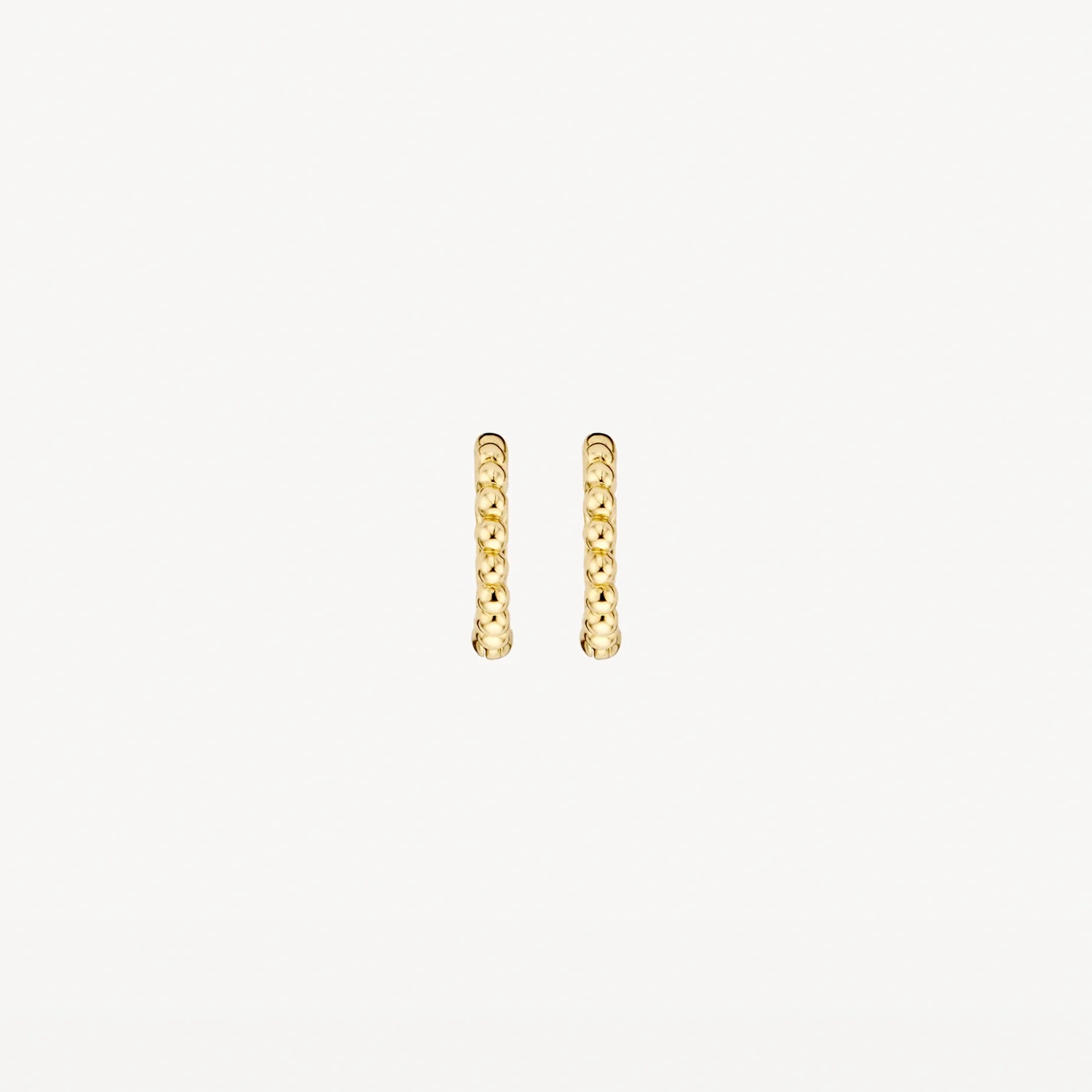14k BLUSH Beaded Huggie Earrings