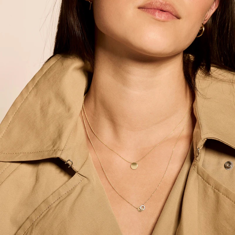 14k BLUSH Necklace with Circle Pendant - Image 3