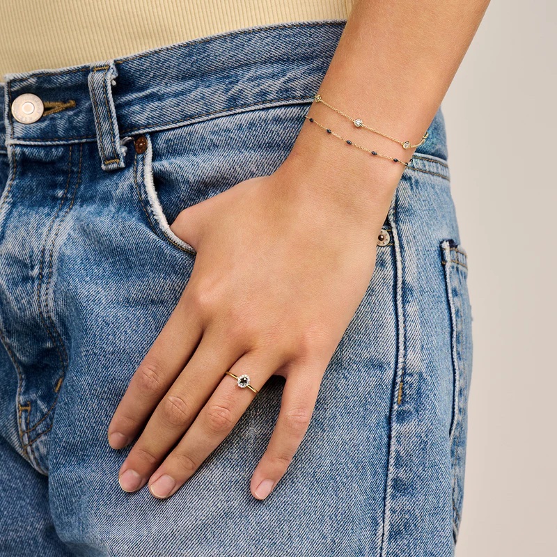 14k BLUSH Blue Resin Bracelet - Image 3