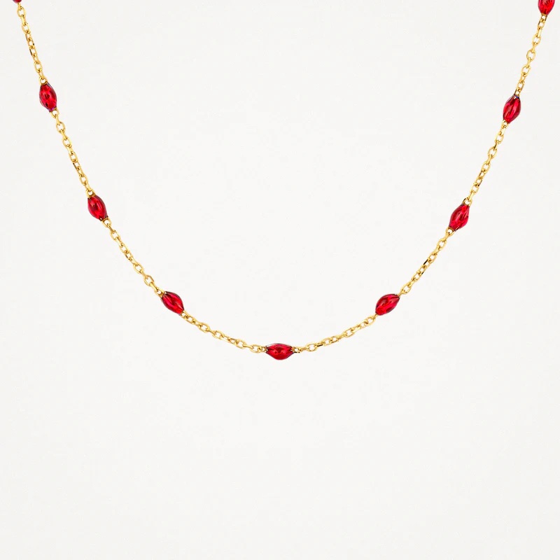14k BLUSH Necklace with Red Resin - Image 3