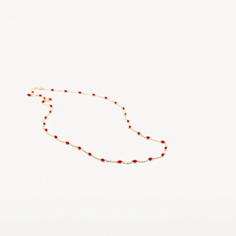 14k BLUSH Necklace with Red Resin - Image 2