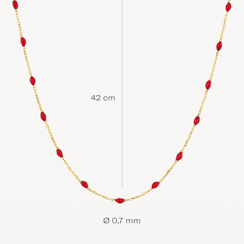 14k BLUSH Necklace with Red Resin - Image 4