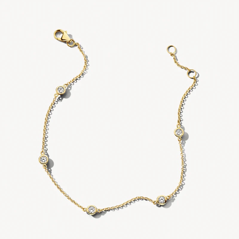 14k BLUSH Cubic Zirconia Bezel Set Bracelet - Image 2