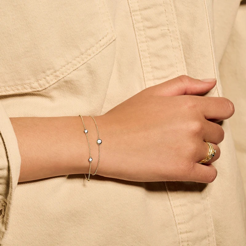 14k BLUSH Cubic Zirconia Bezel Set Bracelet - Image 3
