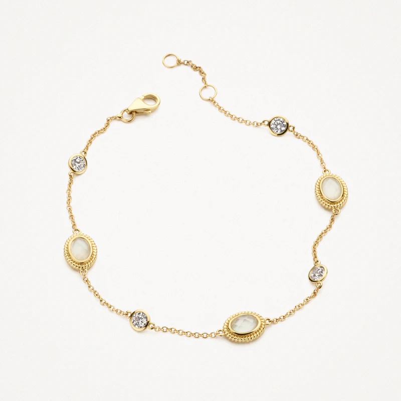 img_1175.jpeg 14ct Blush Gold mother of Pearl and Zirconia Bracelet