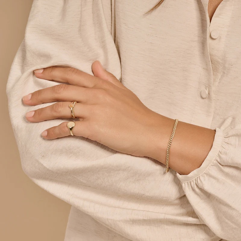 14k BLUSH Bracelet Gourmet Links - Image 3