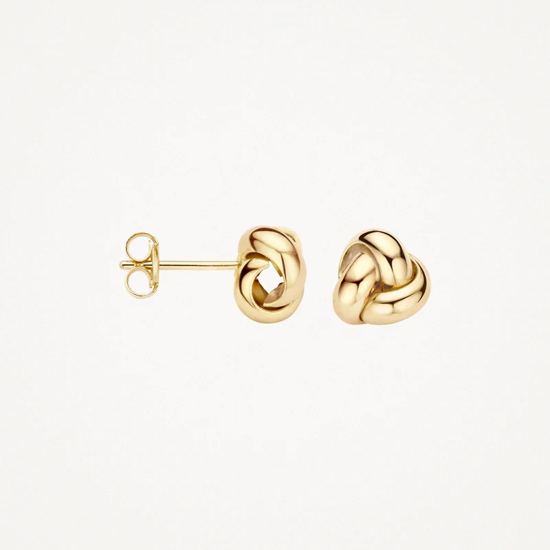 14k BLUSH Braided Stud Earrings - Image 3