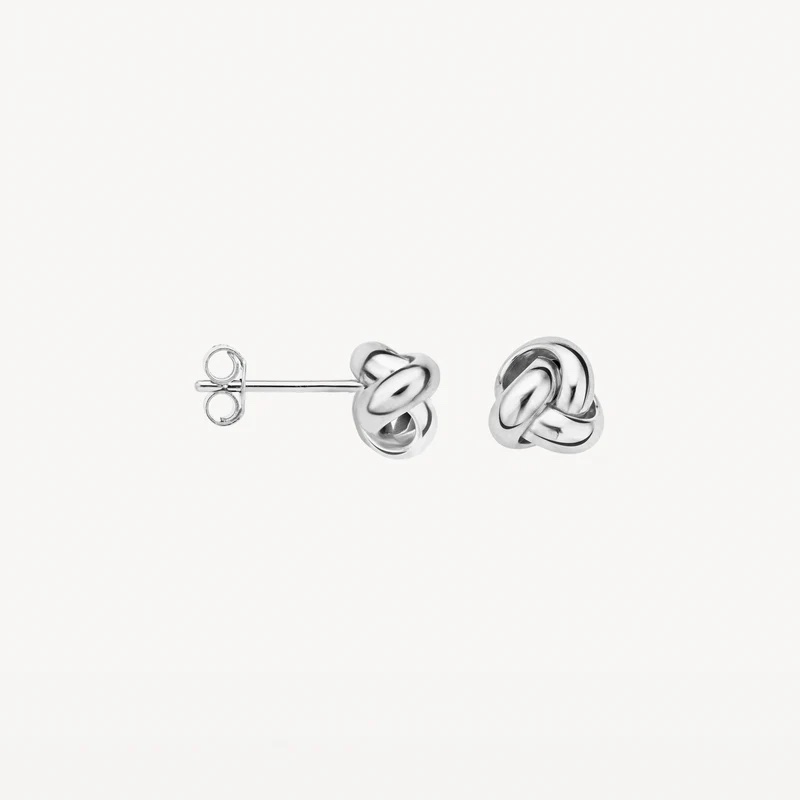 14k BLUSH Braided Stud Earrings - Image 2