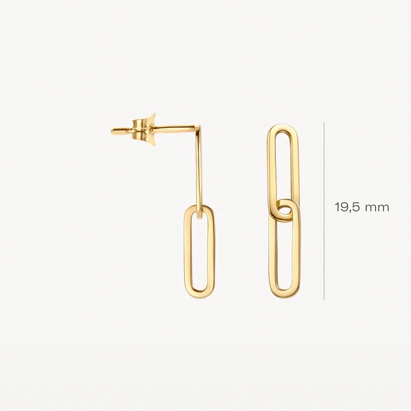 14k BLUSH Stud Earrings Two Links Design - Image 3