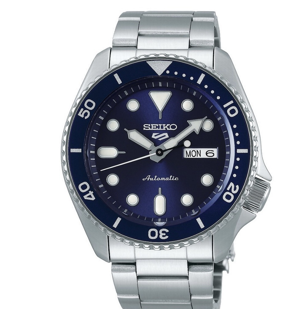SEIKO 5 AUTOMATIC BLUE DIAL STAINLESS STEEL WATCH