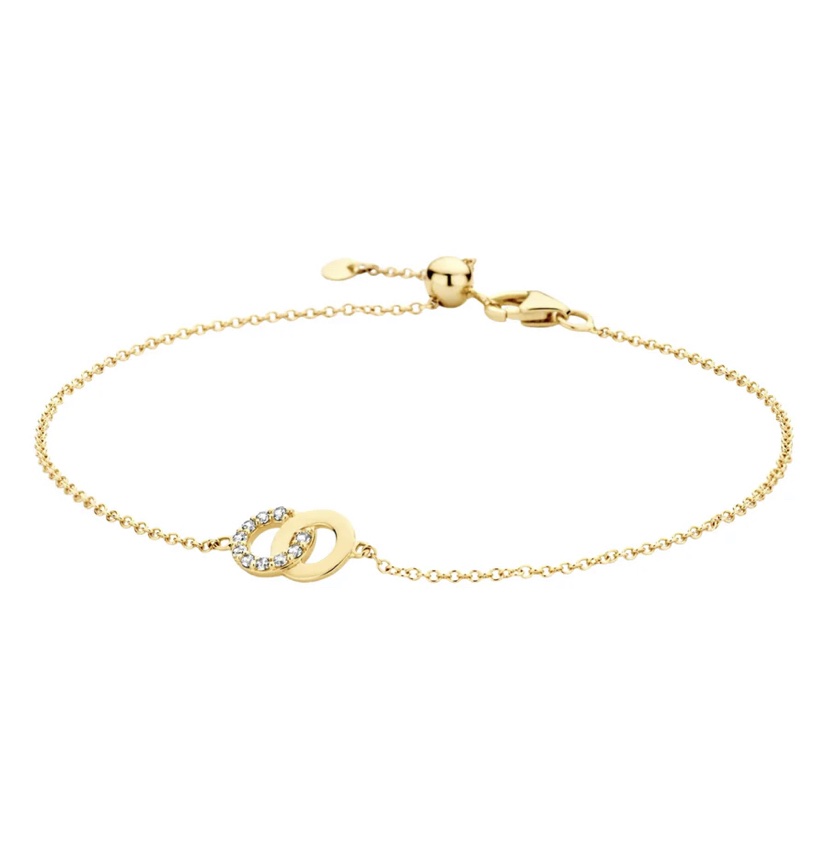img_6713.jpeg 14k BLUSH Interlocking Rings Bracelet with Zirconia