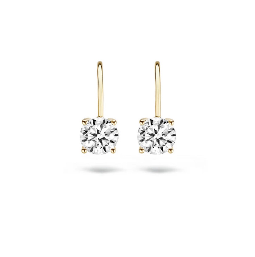 14k BLUSH Cubic Zirconia Solitaire Drop Earrings