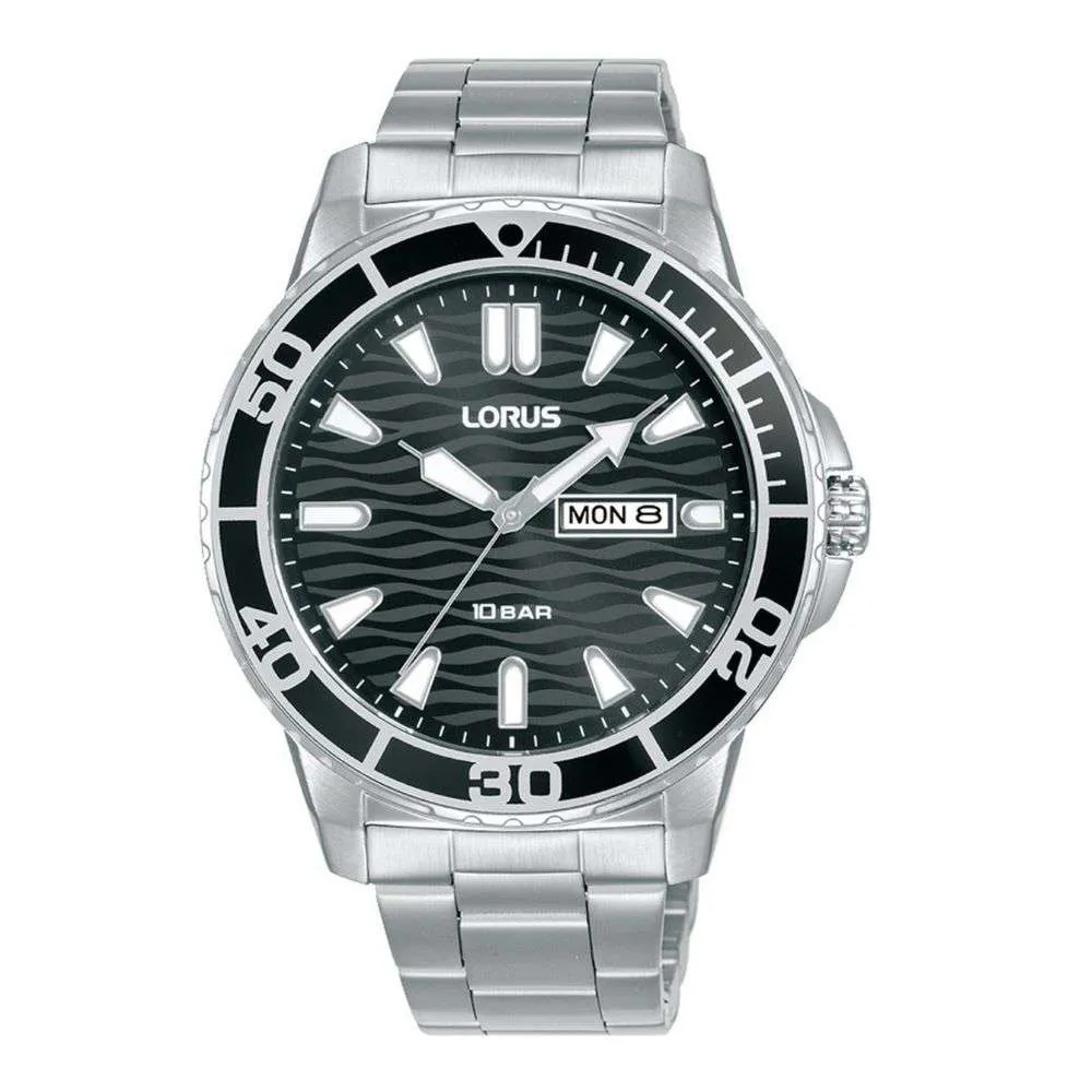 Lorus - Mens Steel Black Sports Dial Watch