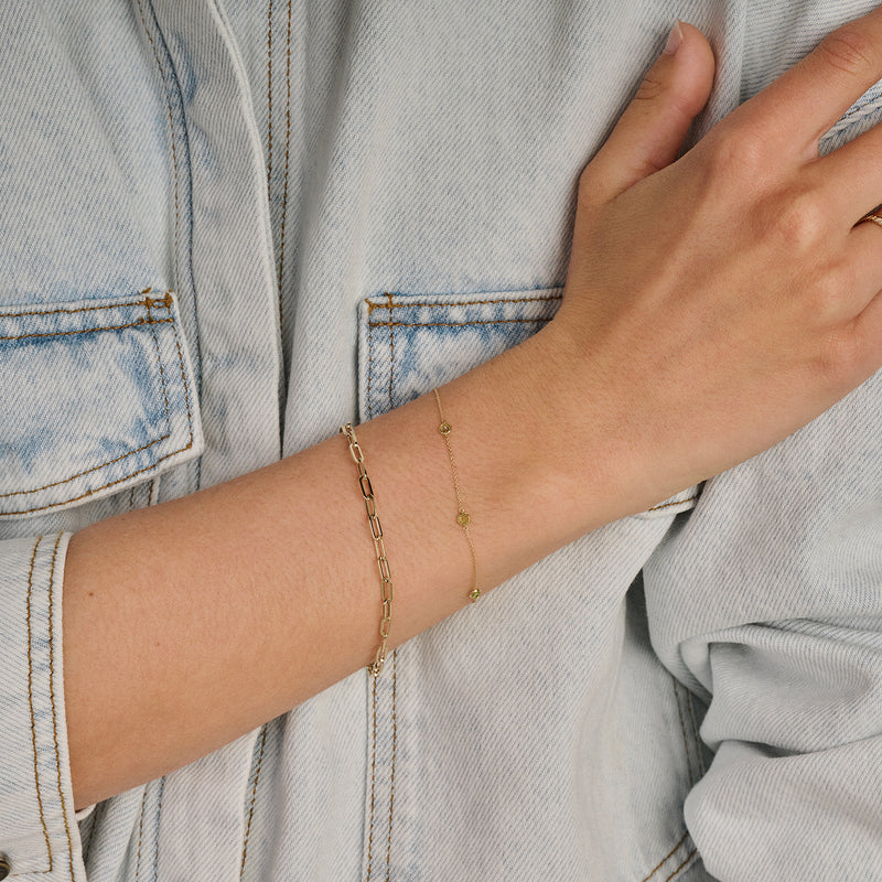 14k Blush Chain Bracelet Paperclip Link - Image 2