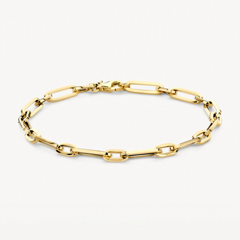14k BLUSH Paperclip Elongated Chain Bracelet