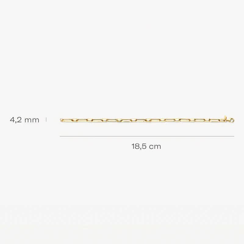 14k BLUSH Paperclip Elongated Chain Bracelet - Image 3