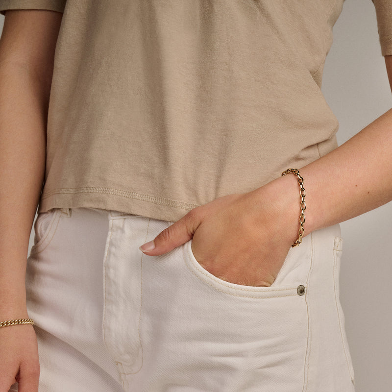 14k BLUSH Heavy Link Bracelet - Image 2