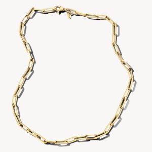 14k BLUSH Elongated Paperclip Chain Necklace