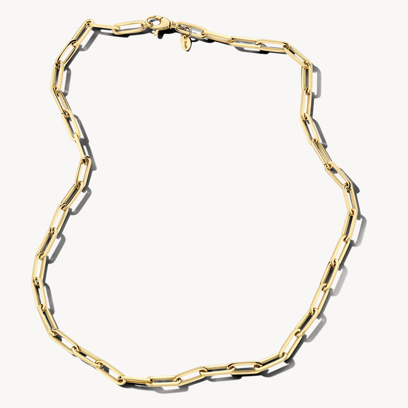 14k BLUSH Elongated Paperclip Chain Necklace