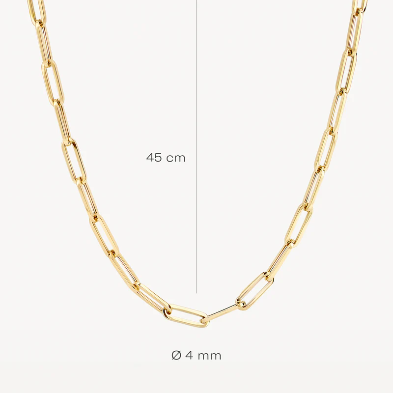 14k BLUSH Elongated Paperclip Chain Necklace - Image 3