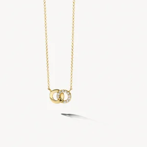 14k BLUSH Interlocking Circles Zirconia Necklace
