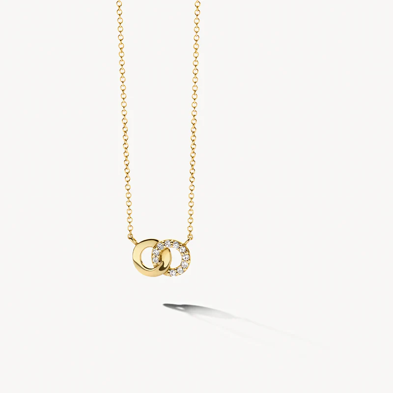 14k BLUSH Interlocking Circles Zirconia Necklace