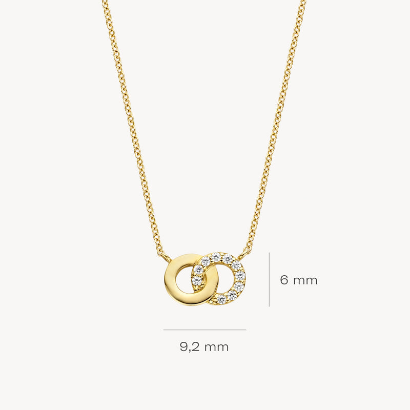 14k BLUSH Interlocking Circles Zirconia Necklace - Image 3