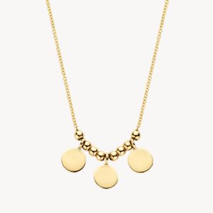 14k BLUSH Multi Disc Charm Necklace with Beaded Detail