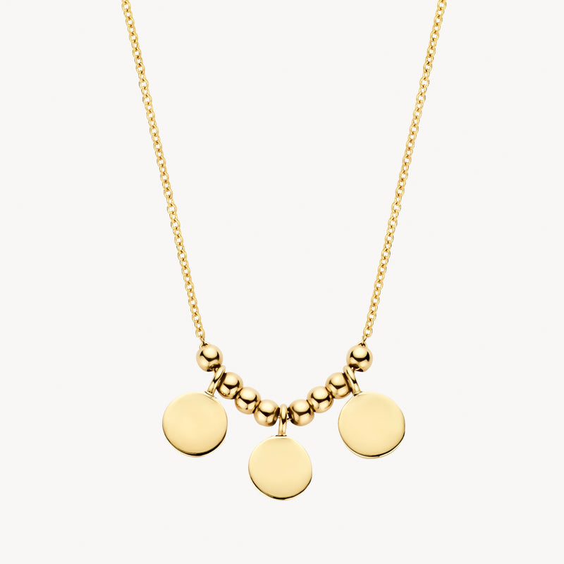 14k BLUSH Multi Disc Charm Necklace with Beaded Detail