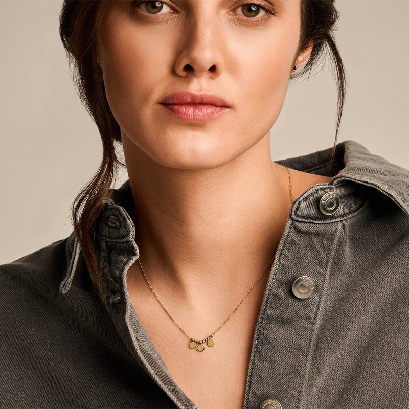 14k BLUSH Multi Disc Charm Necklace with Beaded Detail - Image 2