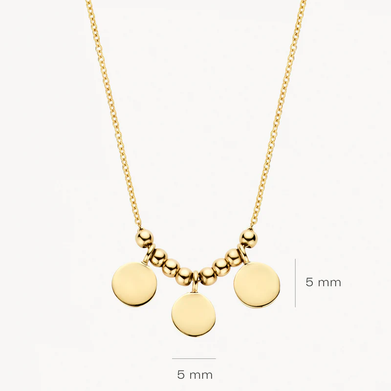 14k BLUSH Multi Disc Charm Necklace with Beaded Detail - Image 3