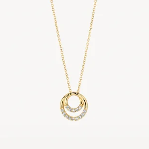 14k BLUSH Circle Double Pendant