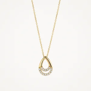 14k BLUSH Oval Double Pendant