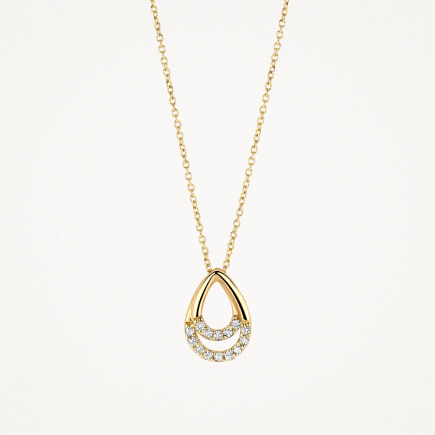 14k BLUSH Oval Double Pendant