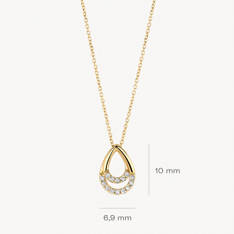14k BLUSH Oval Double Pendant - Image 4