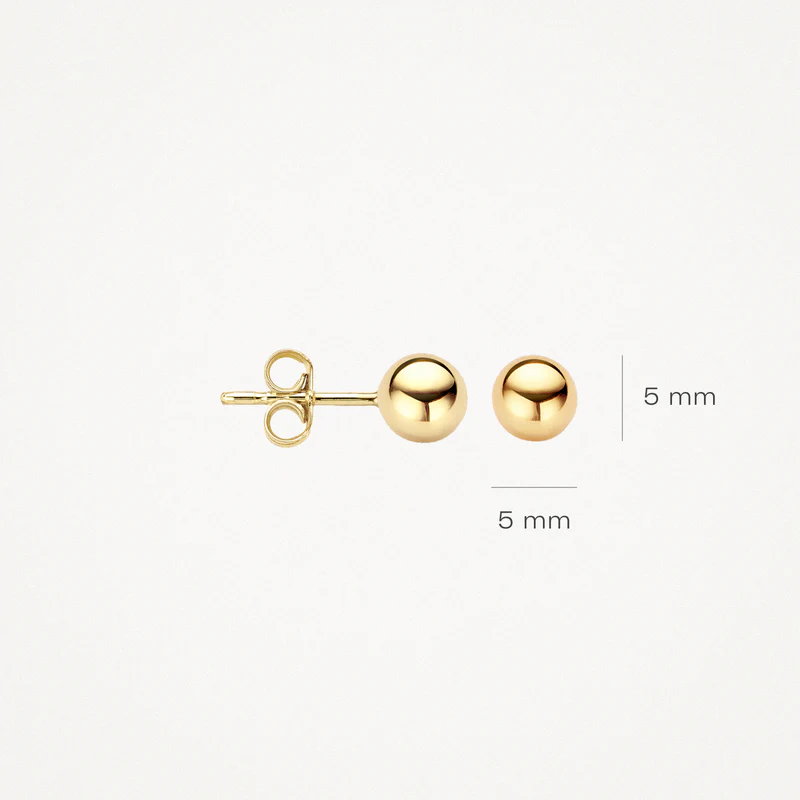 9k Round Ball Earrings - Image 3