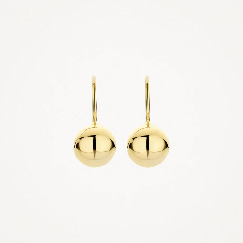 14k BLUSH Polished Ball Drop Earrings - Image 2