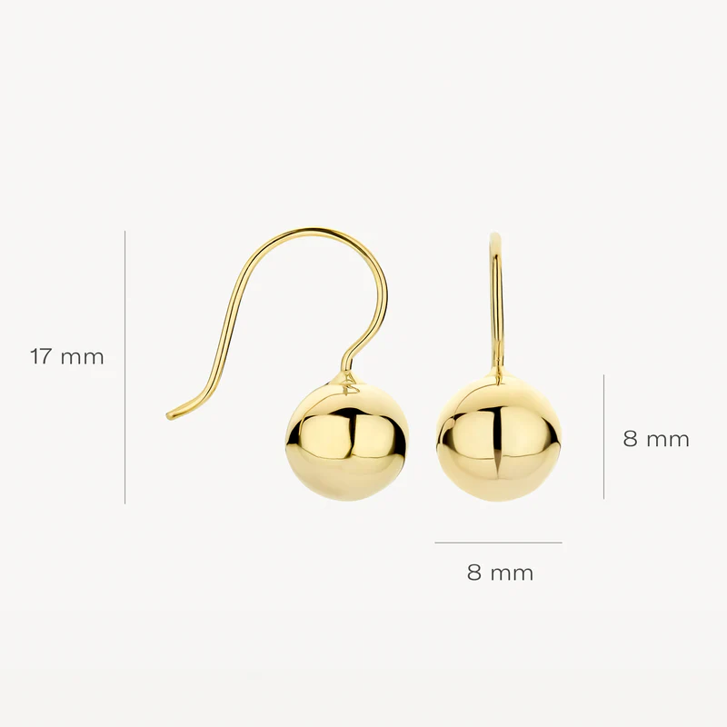 14k BLUSH Polished Ball Drop Earrings - Image 4