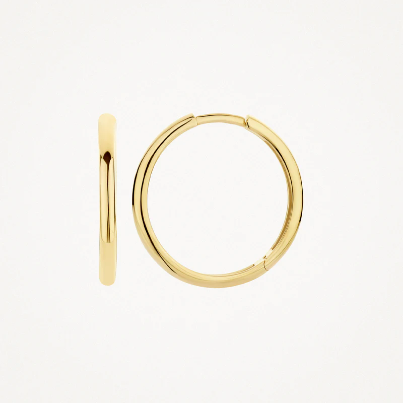 14k Blush Polished Hoop Earrings